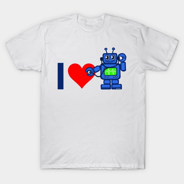 I Heart Robot, Robot Listen to Heart T-Shirt by NewSignCreation